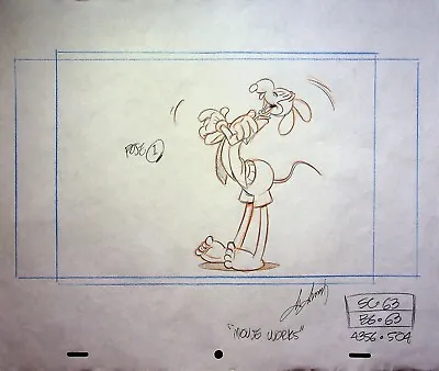 Mickey Mouse Works 1999 SIGNED Moises Macasinag Production Hand Drawn Pencil Art • $15