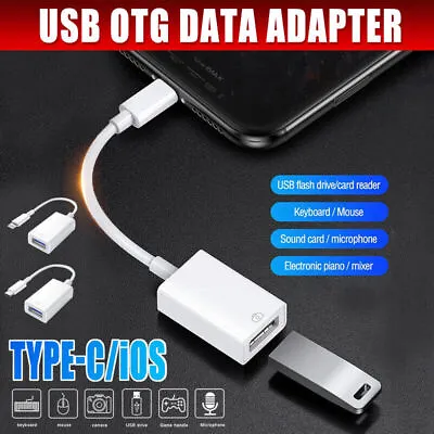 For IPhone Or Type C To USB OTG Data Cable Adapter Male 3.0 A Female Converter  • $7.91