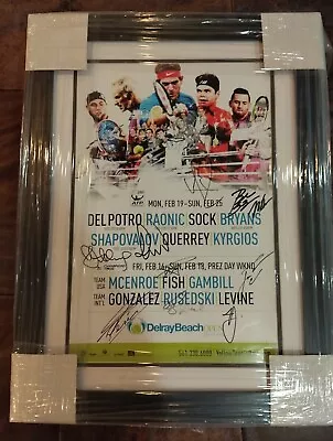 $1425 • Buy MULTI Autographed 18X24 Tennis Signed Gambil McEnroe Raonic Bryans Fish Rusedski