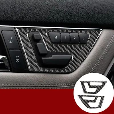 Carbon Fiber Seat Button Decorative Frame 2Piece/Set For Benz C-Class W204 07-13 • $17.40