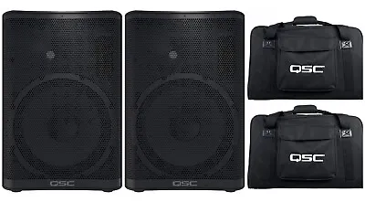 2x QSC CP12 12  1000W Active PA / DJ Powered Loud Speakers + 2x CP12 Tote Bags. • $1199.98
