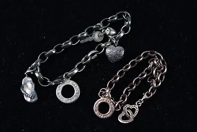 Thomas Sabo Charm Bracelets Sterling Silver Heart Key Flip Flop X 2 (34g) • $69.11