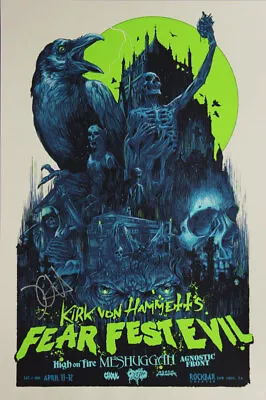 Rare Kirk Hammett Metallica Autographed Limited 4/12/2015 Fear Fest Evil Poster • $349.99