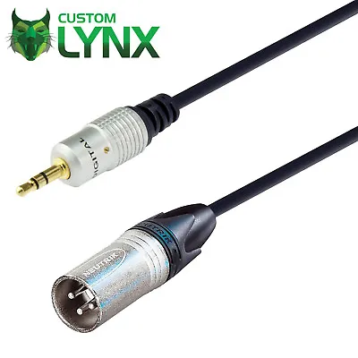 Neutrik Stereo 3.5mm TRS Jack To Male XLR Cable. Unbalanced Mono. IPad To Mixer • £11.03