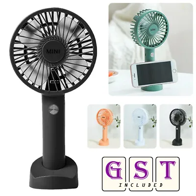 $14.45 • Buy Mini Portable Fan Cooling Hand-held Desk Cooler USB Air Rechargeable 3 Speeds AU