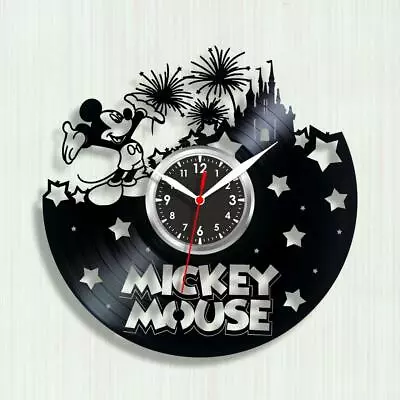 Disney Mickey Mouse Vinyl Wall Clock Record Clock Gift Decor Kids • $24.99