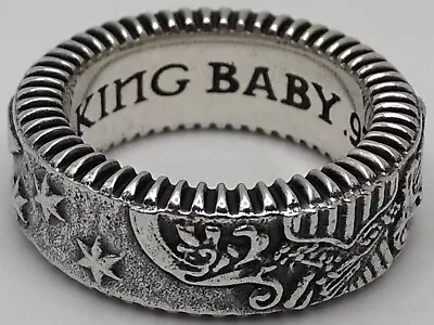 American Eagle Coin Edge Wide Band USA King Baby 925 Sterling Silver Size 10.5 • $333.03
