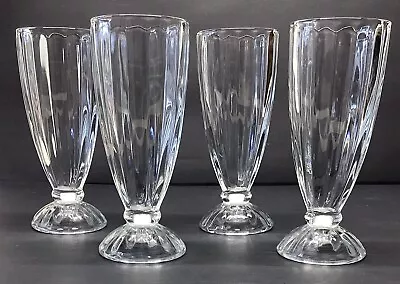 4 Libbey 5110 Ice Cream Soda Fountain Milkshake Malt Shoppe Glasses • $31.50