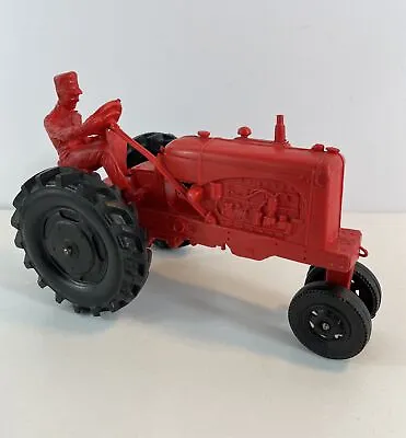 Vintage Toy Tractor-1950's Auburn Rubber 572-with Farmer Driver-7  50s Rare • $46.80