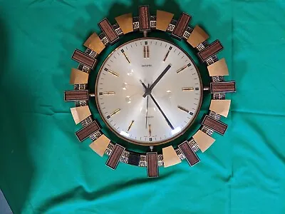 £35 • Buy Vintage Metamec Quartz Sunburst Clock 