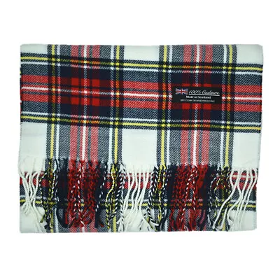 Mens Royal Stewart SCOTLAND 100% CASHMERE Scarf Winter Scarves Check Plaid Wool • $7.49