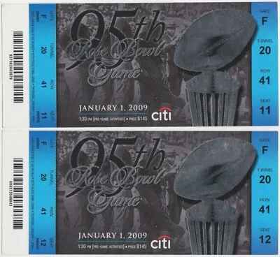 2009 Rose Bowl Full Ticket Lot 2 USC Vs Michigan College Football Championship • $49.95