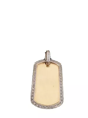 $1250 • Buy 14k Yellow Gold With Diamons Total Weight Is 1.0 Twc Dog Tag