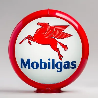 Mobilgas 13.5  Gas Pump Globe W/ Red Plastic Body (G148) • $134.50