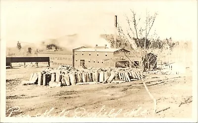 DIXFIELD MAINE PIN MILL Real Photo Postcard 1920s ME FACTORY RPPC • $8.35