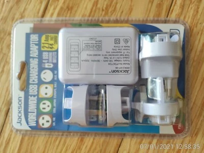 $18.45 • Buy New Jackson Worldwide 4 Port 2 Amp USB Travel Adapter AUS UK HK US EU Japan