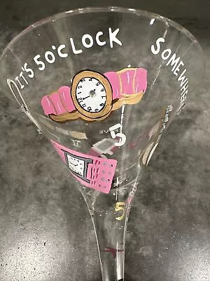 Lolita  5 O'clock Somewhere  Hand-Painted Martini Glass In Box With Tags! • $18.95