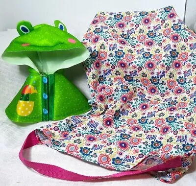 Froggy Rain Slicker For Baby Alive With Colorful Signature Storage Bag • $12.60