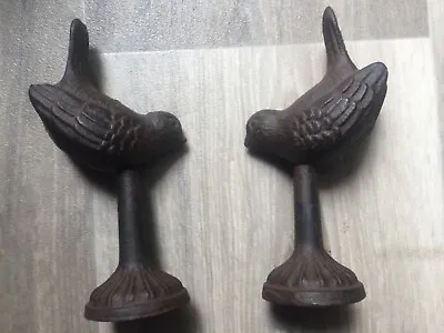 Vintage Cast Iron Bird On Stand Book Ends ? Antique Steel Rare Unique Aus • $39.95