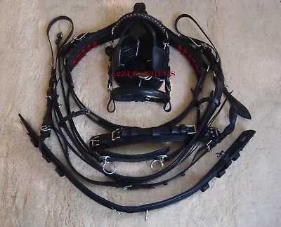 Exclusive Quality Leather Driving Harness For Single Horse Cart - In 4 Sizes • $339