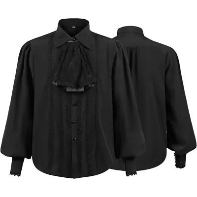 Blouse Shirt Fold Shirts Gothic Medieval Mens Steampunk Vampire Victorian • £26