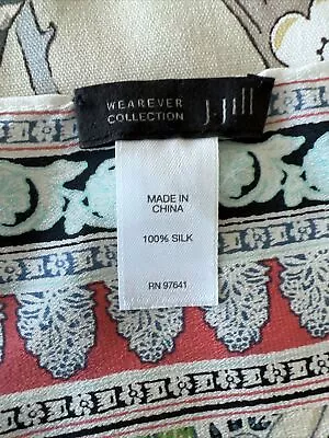 $15 • Buy J.jill Silk Scarf THE WEAREVER COLLECTION  Floral Black/Multi  Rectangle Acces