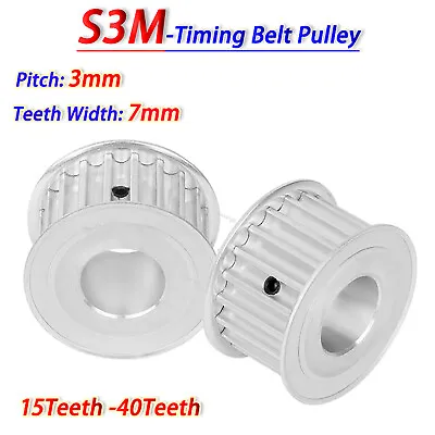 S3M 15-40Teeth Timing Belt Pulley Pitch 3mm Without Step Drive Pulleys Width 7mm • $4.59