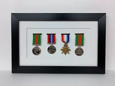 Military World WarSport Medal Display 3D Box Frame For Four Medal In White Mount • £22