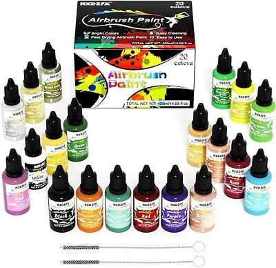 HXDZFX Airbrush Paint Set - 20 Colors × 20ml Quick Dry Air Brush Paint Sets W • £18.60