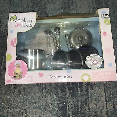 $25 • Buy Kids Cookware Set Cookin’ For Kids Real Metal Pots And Pans 