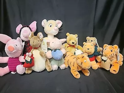 Mixed Lot Of 10 Gund Classic Pooh Plush Pigglet Kanga Rabbit Tigger Roo RARE • $325