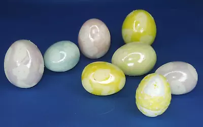 Lot Of 8 Vintage Ceramic Pastel Easter Eggs • $15