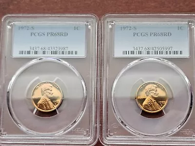 1972 S PR68RD PCGS Lincoln Cent X 2 • $35