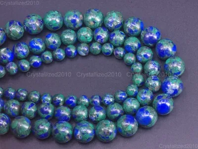 Natural Azurite Malachite Gemstone Round Spacer Loose Beads 6mm 8mm 10mm 15.5  • $19.19