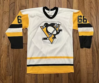 Vintage CCM Maska Mario Lemieux #66 Pittsburgh Penguins Jersey Boys Youth XL • $64.95