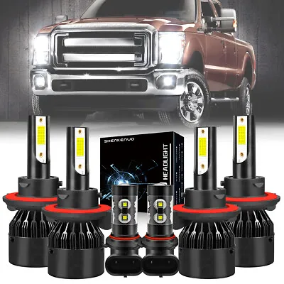 For Ford F250 F350 F450 2005-2019 - 6X 6000K White LED Headlight Fog Light Bulbs • $33.81