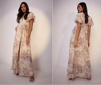 Brand New BOOHOO Maternity Floral Angel Sleeve Maxi Dress 8 BRAND NEW  FREE POST • $34.99