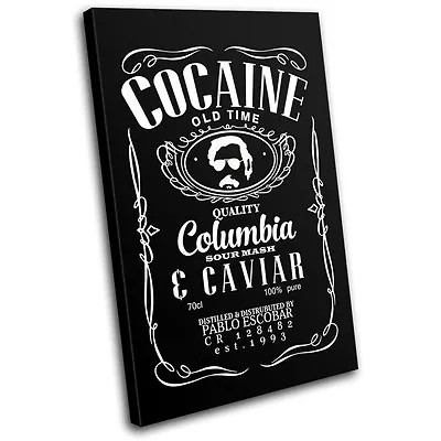£15.99 • Buy Cocaine Drug Whisky Parody Typography SINGLE CANVAS WALL ART Picture Print
