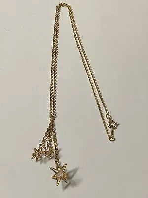 Stunning Vintage Designer Signed Avon Goldtone Triple 3D Star Necklace • $6.99