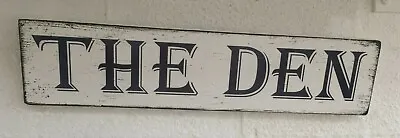 £6.50 • Buy Rustic The Den Comfy Cozy Room Shabby Chic Wooden Sign Plaque Free Standing