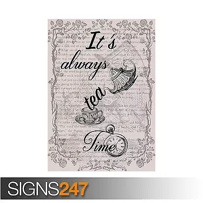 £1.49 • Buy MAD HATTER ALICE IN WONDERLAND TEA QUOTE (1039) Poster Print Art A0 A1 A2 A3 A4