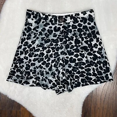 Zara Flowy Shorts XS Black Gray Leopard High-Rise Women's • $12