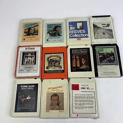 8 Track Tapes•Lot Of 11•untested•Merle HaggardHank Williams JrJim Reeves MORE • $8.99