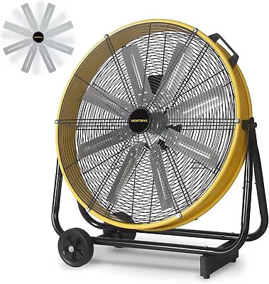 VENTISOL 24 Inch Industrial Floor Drum Fan 8600 CFM Heavy Duty Floor Fan 3-Speed • $129.58