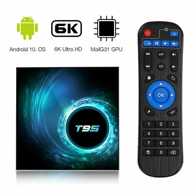 £36.95 • Buy NEW T95 Android 10.0 TV Box 4GB 32GB Quad Core HD 6K HDMI WIFI Media Player UK