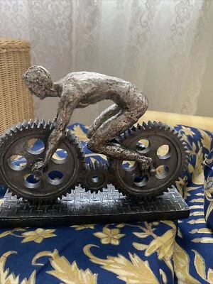 $18 • Buy Bike, Cycling Sculpture, Bicyclist Polystone