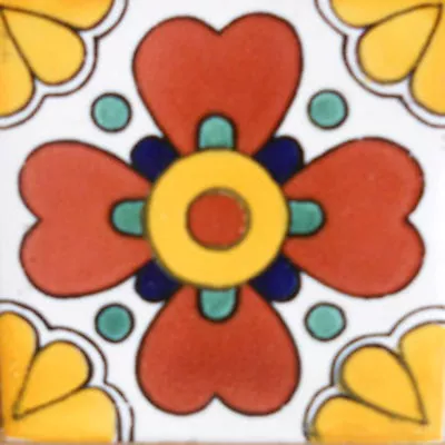 C#107)) Mexican Tile Sample Wall Floor Talavera Mexico Ceramic Handmade Pottery • $1.75