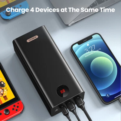 $89.99 • Buy ROMOSS 60000mAh Real Power Bank 22W Type-C 4USB PD QC3.0 Fast Charger Battery