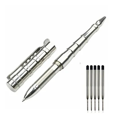 EDC Practical Stainless Steel Ball Pen Signature Tactical Pens W 5pcs G2 Refills • $15.48