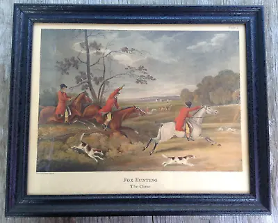 Vintage Art Print James Pollard Fox Hunting Framed - English Horse Back Fox Hunt • $49.50